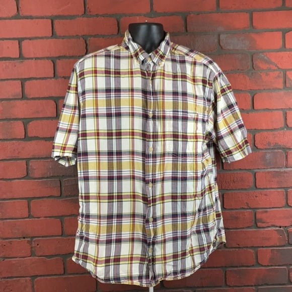 Woolrich Other - Woolrich Shirt‎ Mens Large Short Sleeve Plaid Button Down